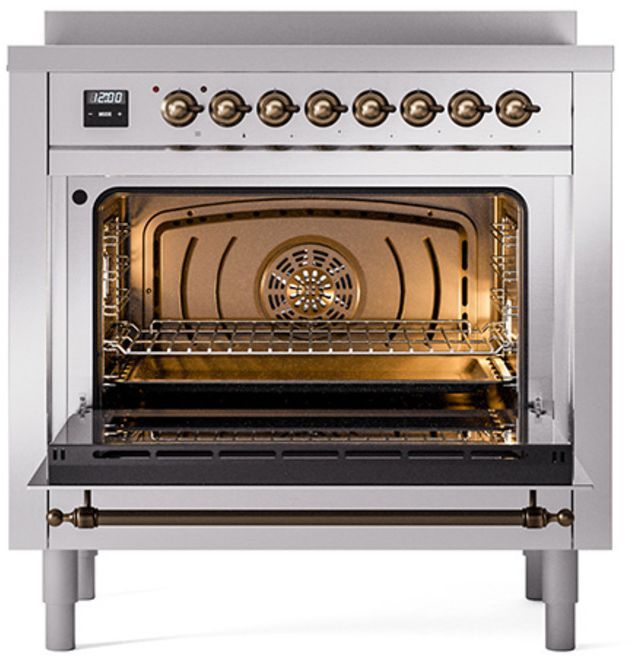 Ilve® Nostalgie II Series 36" Stainless Steel Pro Style Induction Range-2
