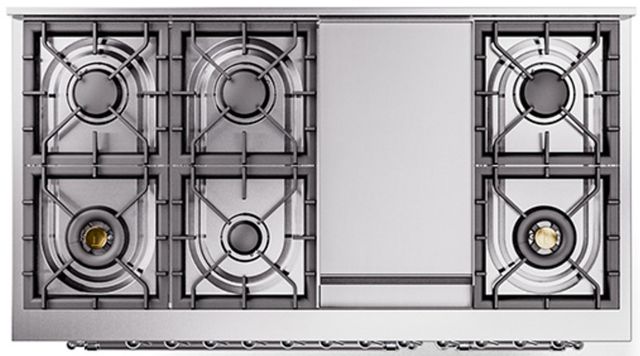 Ilve® Nostalgie II Series 48" White Pro Style Dual Fuel Range-2