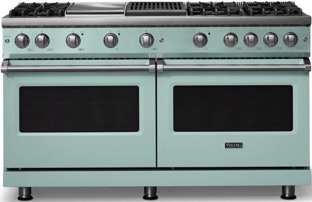 Viking® 5 Series 60" Splash Pro Style Gas (NG) Range with Polished Chrome Trim-0