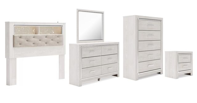 Signature Design by Ashley® Altyra 5-Piece White Queen Bookcase Headboard Bedroom Set-0