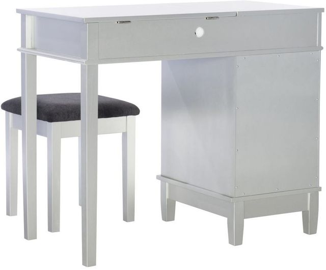 Linon Lattice 2-Piece Silver Vanity Set-1