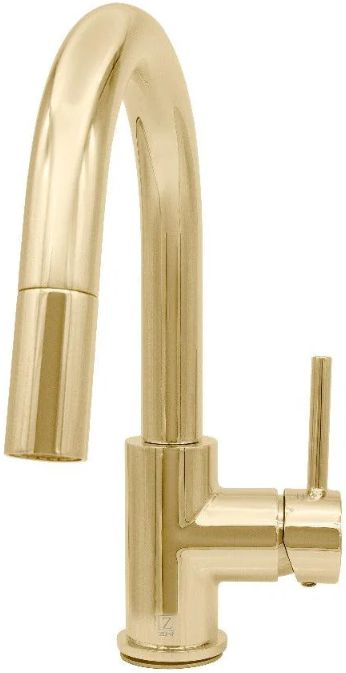 ZLINE Autograph Edition Dante Polished Gold Pull Down Single Handle Kitchen Faucet-1