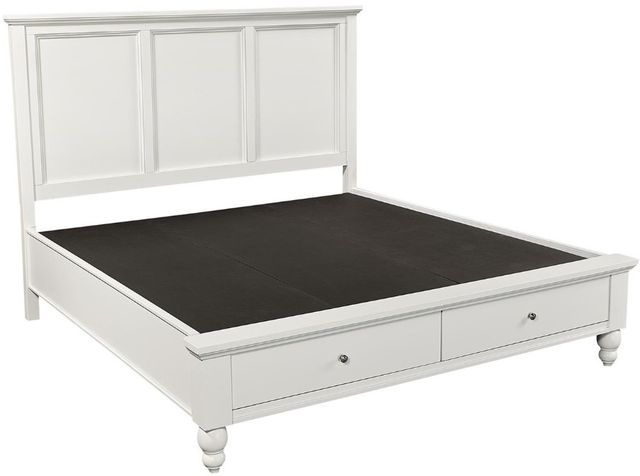 aspenhome® Cambridge White California King Panel Storage Bed-1