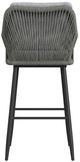 Elements International Bayhill Black/Gray Aluminum/Fabric Outdoor Barstool-4