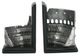 A & B Home Colosseum 2-Piece Black/Silver Bookend Set-4