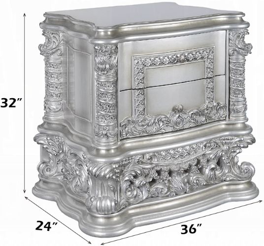 ACME Furniture Valkyrie Antique Platinum Nightstand-2