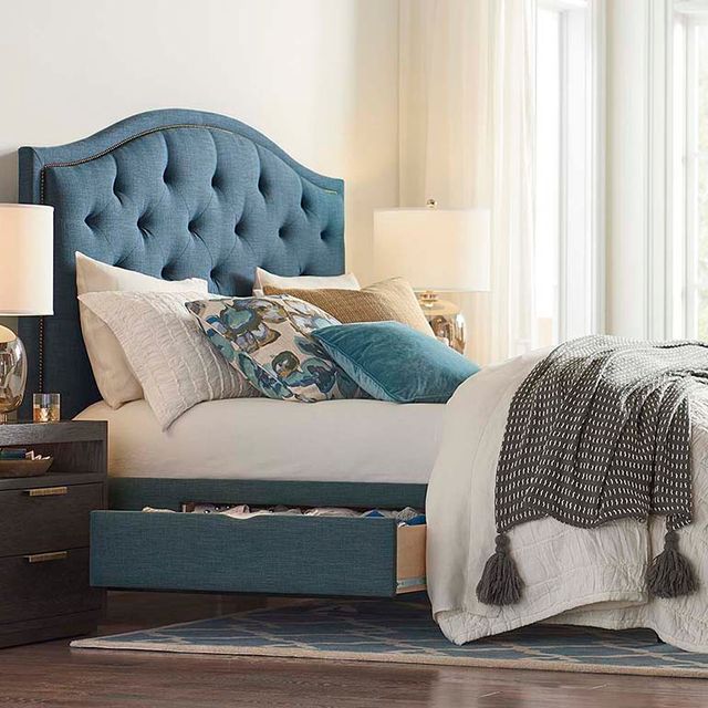 Bassett® Furniture Custom Upholstered Beds Vienna Arched Storage Bed-2