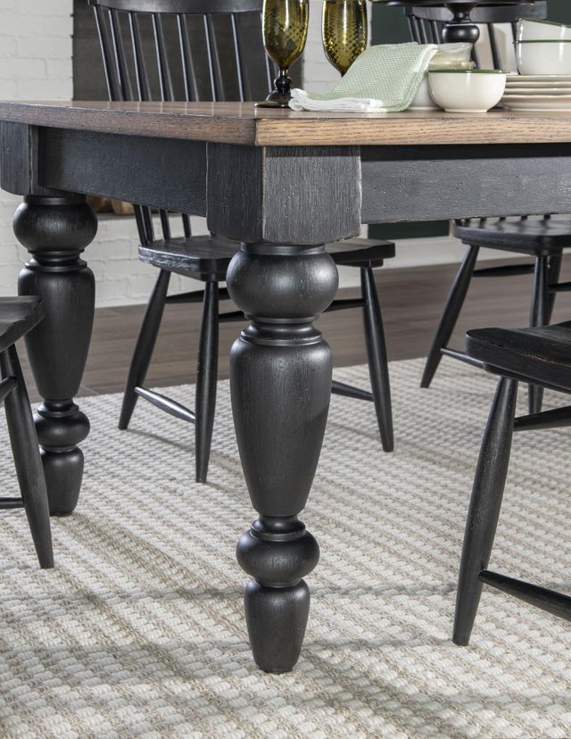 Legacy Classic Vintage Market Barnwood Oak Rectangular Dining Table with Kettle Black Base-2
