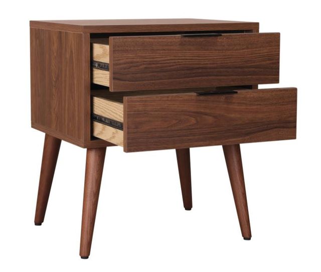 Mazin Furniture Fletcher Walnut Nightstand -2