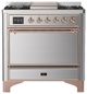Ilve® Majestic III 36" Stainless Steel Pro Style Dual Fuel Liquid Propane Range with Solid Door and Copper Trim-0
