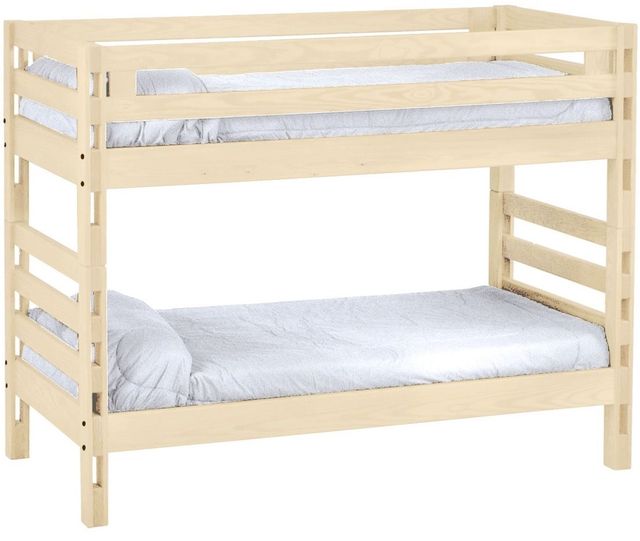 Crate Designs™ Furniture Unfinished Twin/Twin Ladder End Bunk Bed-0