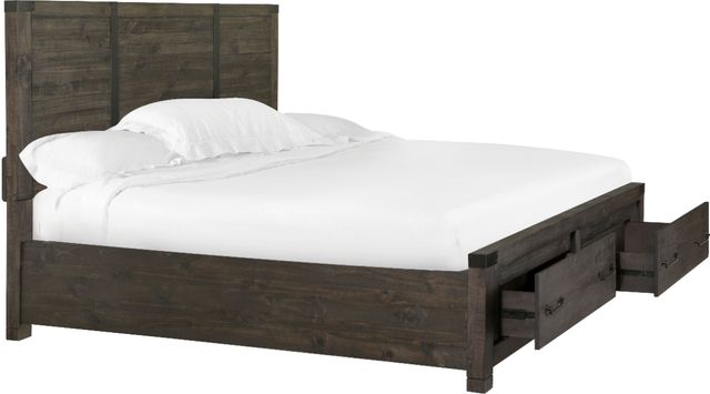 Magnussen Home® Abington Weathered Charcoal Queen Panel Storage Bed-2