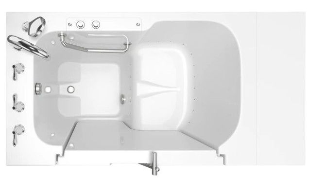 American Standard Gelcoat White 32” x 52” Outward Opening Door Walk-In Bathtub with Air Spa system-1