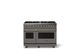 Viking® 5 Series 48" Damascus Gray Pro Style Dual Fuel (NG) Range with Brushed Brass Trim-0