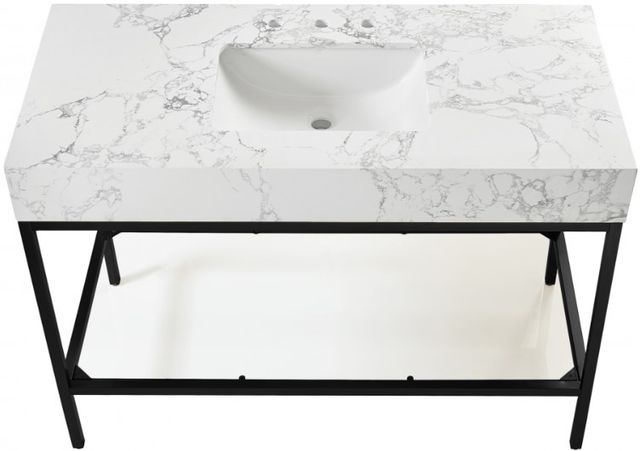 Meridian Furniture Marmo White/Matte Black 48" Bathroom Vanity-2