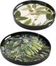 A & B Home 2-Piece Black/Green Botanical Decorative Trays-2