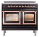 Ilve® Nostalgie II Noblesse 40'' Glossy Black Pro Style Induction Range with Copper Trim-1