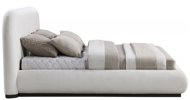 Meridian Furniture Vaughn Cream King Chenille Fabric Upholstered Panel Bed-2
