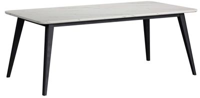 Elements International Marlene White Dining Table with Black Base Elements International Marlene White Dining Table with Black Base