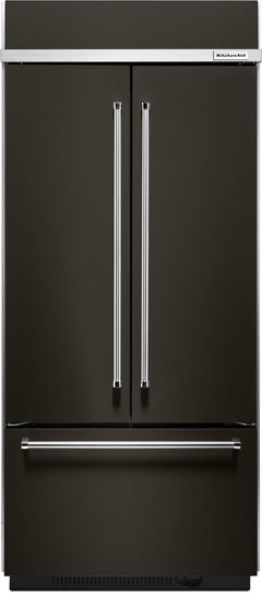 KitchenAid® 37 in. 20.8 Cu. Ft. Black Stainless Steel Built In French Door Refrigerator