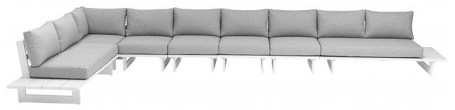 Meridian Furniture Maldives 4-Piece Gray/White Aluminum/Fabric Outdoor Modular Sectional-2