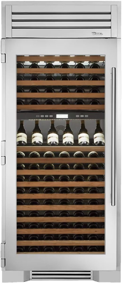True® 36" 25 Cu. Ft. Stainless Steel Dual Zone Wine Column-0