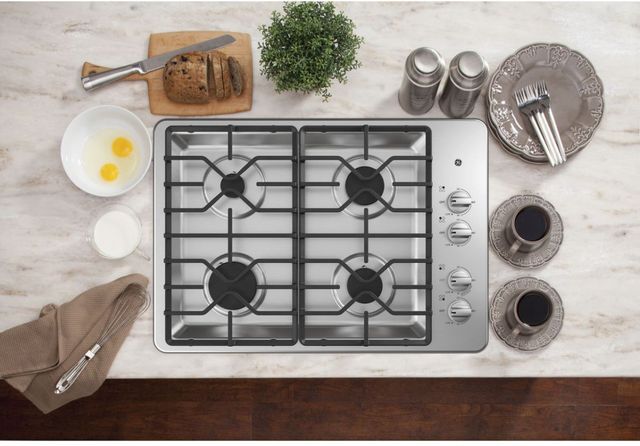 GE® 30" Stainless Steel Built-In Gas Cooktop-2