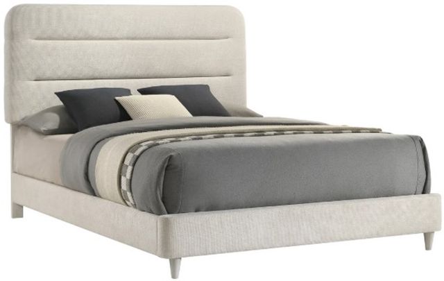 Crown Mark Nyomi Beige King Upholstered Panel Bed-0