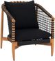 Moe's Home Collection Kuna Natural Teak Outdoor Lounge Chair with Black Fabric Cushions-1