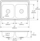 Elkay Celebrity® Brushed Satin 33" x 22" x 7" 1-Hole Equal Double Bowl Drop-In Sink-1