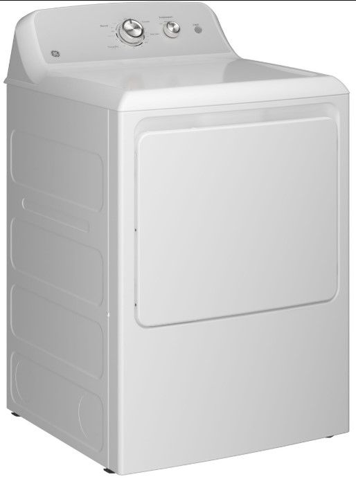 GE® 7.2 Cu. Ft. White with Silver Matte Backsplash Electric Dryer-3