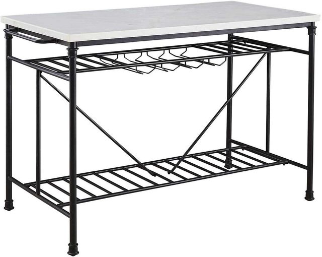 Steve Silver Co. Claire 5-Piece White Marble Kitchen Island Set-2