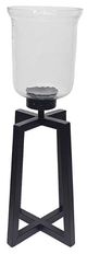 A & B Home Black/Clear Large Candle Holder-1