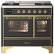 Ilve® Majestic III 40" Graphite Matte Pro Style Dual Fuel Natural Gas Range with Triple Glass Door and Brass Trim-0