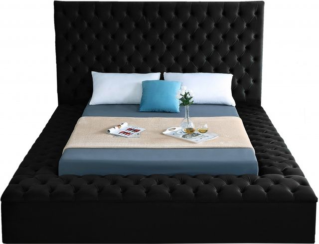 Meridian Furniture Bliss Black Velvet Queen Bed-0