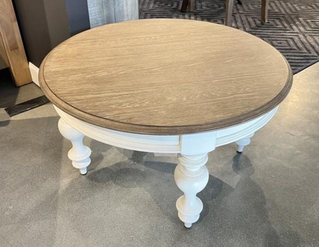 Riverside Furniture Jameson Antique Oak Coffee Table with Pale Taupe Base-3