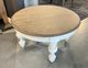 Riverside Furniture Jameson Antique Oak Coffee Table with Pale Taupe Base-3