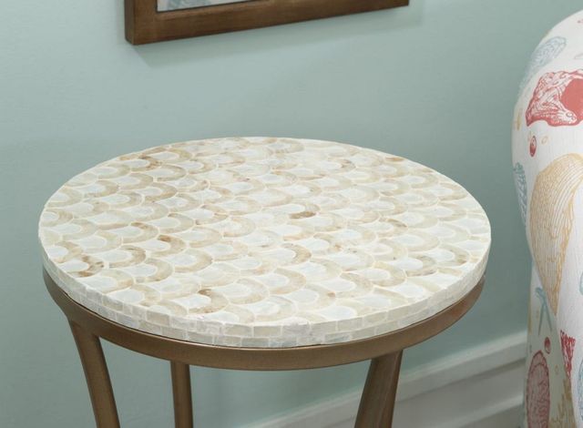 Linon Prisca Capiz Gold Accent Table-3