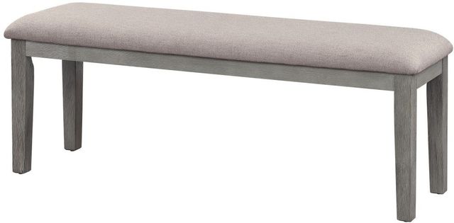 Mazin Furniture Armhurst Wire Brush Light Gray Dining Bench-1