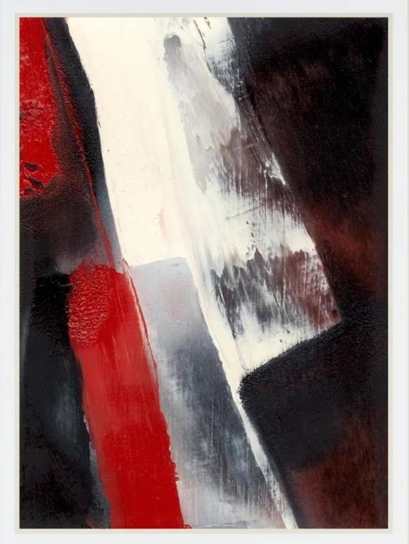 Classy Art Red Streak I by Sharon Gordon Mirrored Frame Wall Art-1
