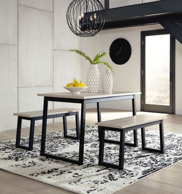 Signature Design by Ashley® Waylowe 3-Piece Two-Tone Rectangular Dining Table Set-1