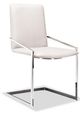 Mazin Furniture Jasmine Chrome/White Arm Dining Chair-0