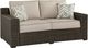 Signature Design by Ashley® Coastline Bay Brown Aluminum/Fabric/Resin Outdoor Loveseat with Cushion-0