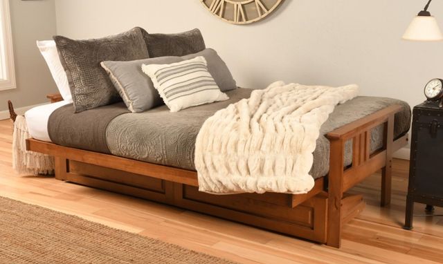 Kodiak Furniture Monterey Twill Gray/Barbados Full Storage Futon with Mattress-1