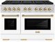 ZLINE Paramount Series Autograph Edition 48" Stainless Steel Pro Style Gas Range with White Matte Door and Polished Gold Accents-0