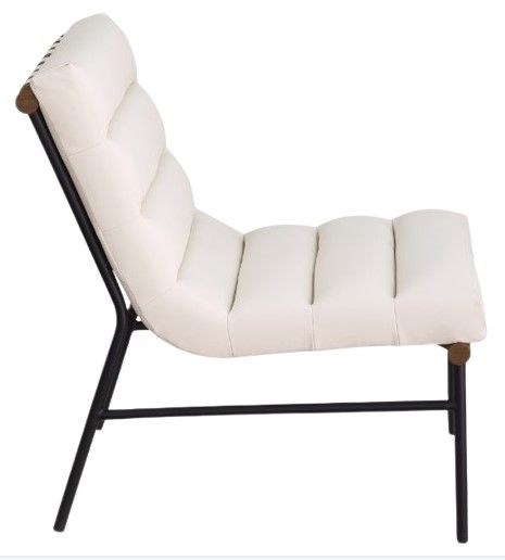 Meridian Furniture Burke Cream/Black Vegan Leather Accent Chair-2