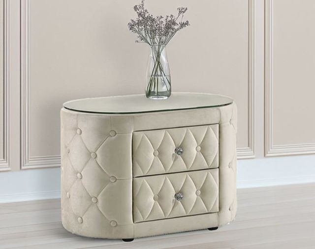 Crown Mark Voltare Ivory Nightstand-1