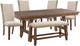 Elements International Jax 6-Piece Cherry/Cream/Walnut Upholstered Dining Set-0
