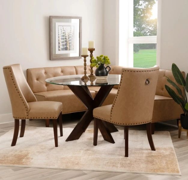 Powell® Auden 4-Piece Espresso/Tan Round Dining Set-1