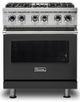 Viking® 5 Series 30" Cast Black Pro Style Dual Fuel Range-0
